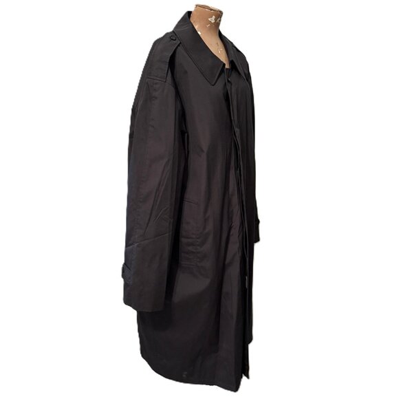 Guardsmark By TWIN HILL INSULATED Navy Blue Lined TRENCH COAT MENS 54R NWT - Picture 3 of 8